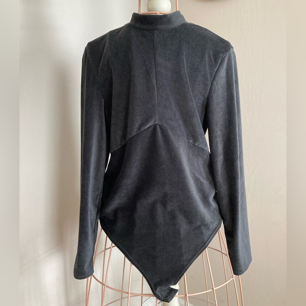 Gray Velour Bodysuit